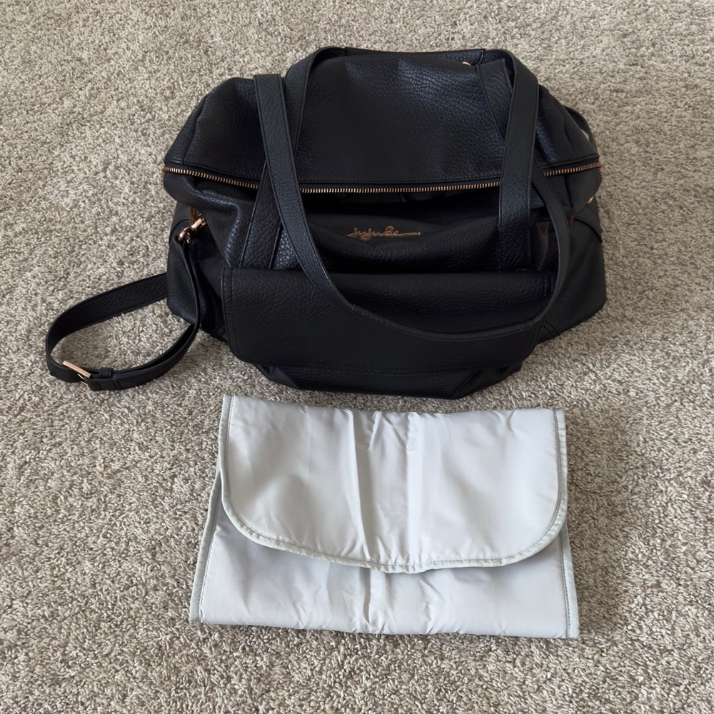 Jujube Wherever Weekender black vegan leather diaper bag - Picture 9 of 16